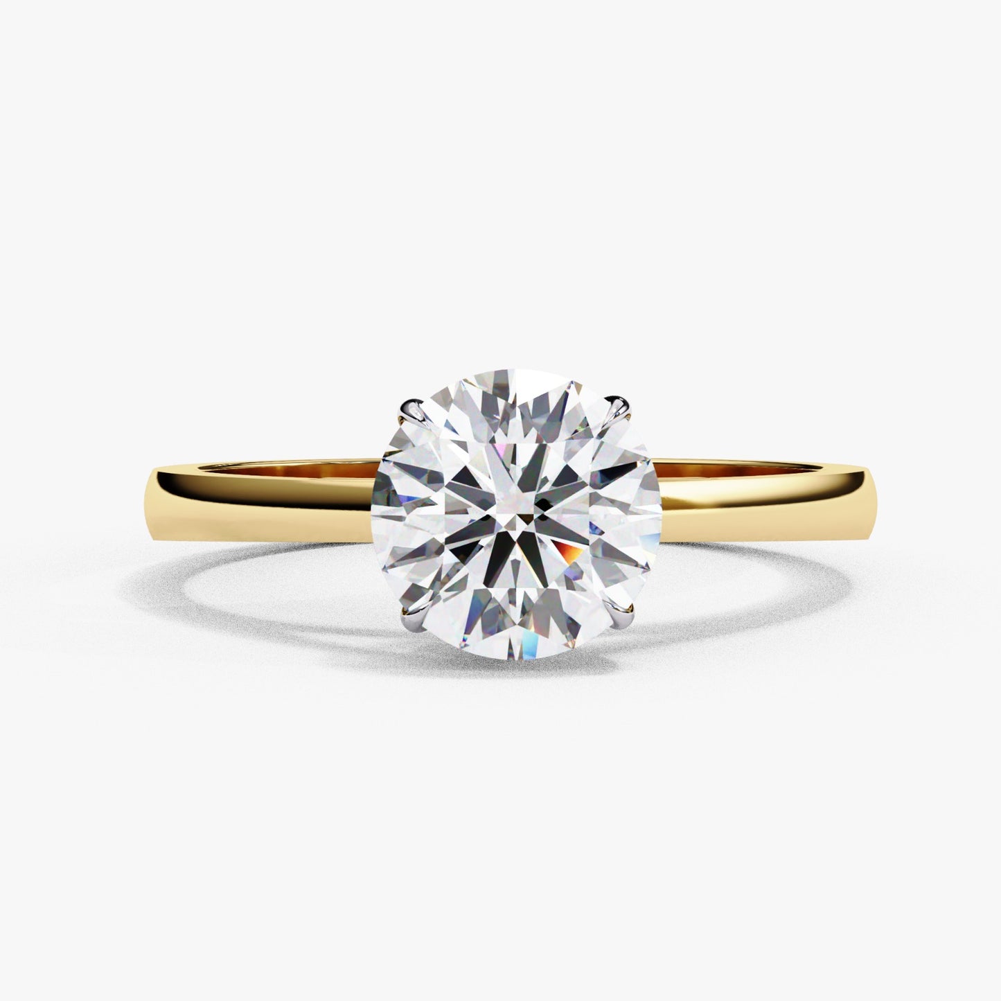 Round Cut Lab Grown Diamond Solitaire Engagement Ring - Yellow Gold Setting | IGI Certified | Sarva Jewels