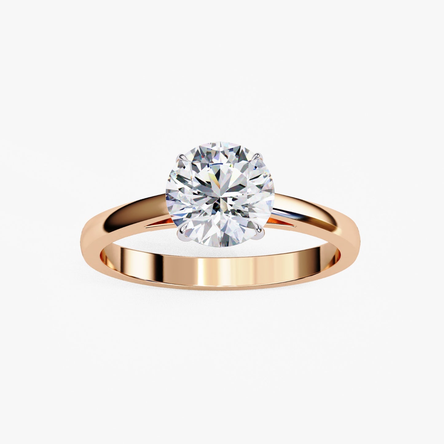 Round Cut Lab Grown Diamond Solitaire Engagement Ring - Yellow Gold Setting | IGI Certified | Sarva Jewels