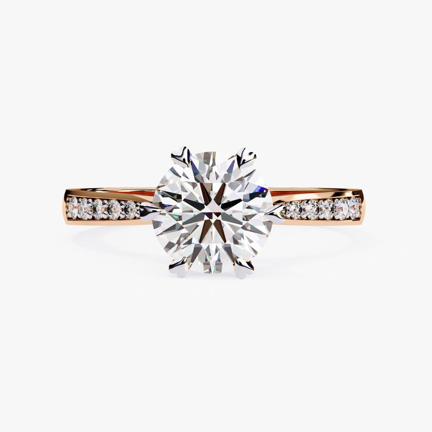 Round Cut Lab Grown Diamond Engagement Ring - Yellow Gold Channel Set Band | IGI Certified | Sarva Jewels