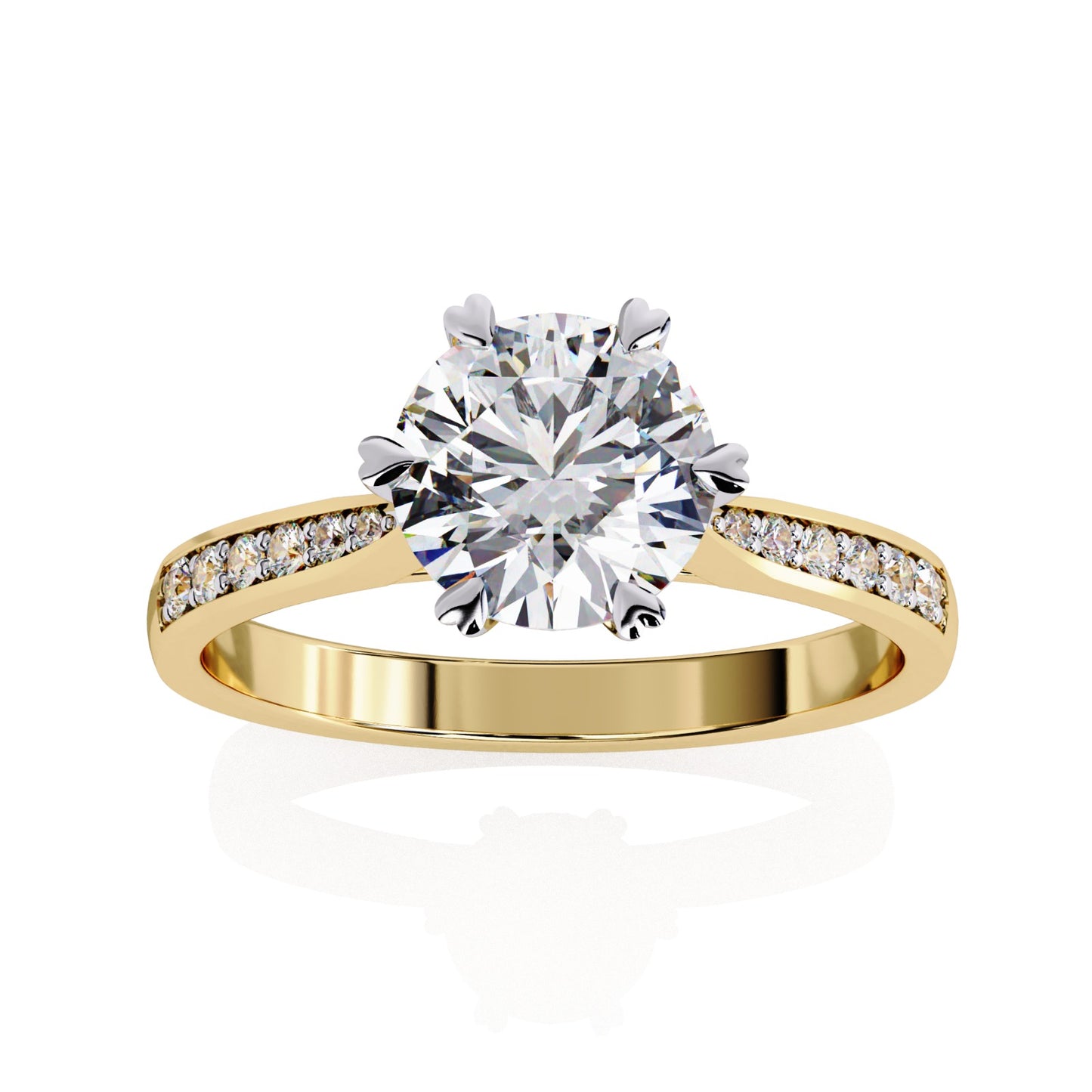 Round Cut Lab Grown Diamond Engagement Ring - Yellow Gold Channel Set Band | IGI Certified | Sarva Jewels
