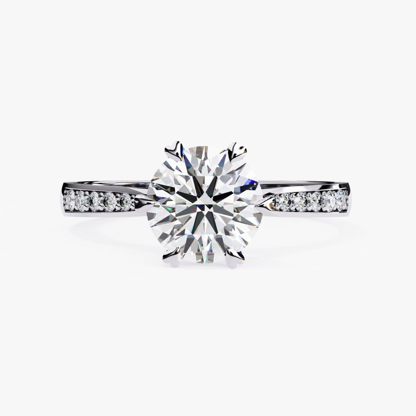Round Cut Lab Grown Diamond Engagement Ring - Yellow Gold Channel Set Band | IGI Certified | Sarva Jewels