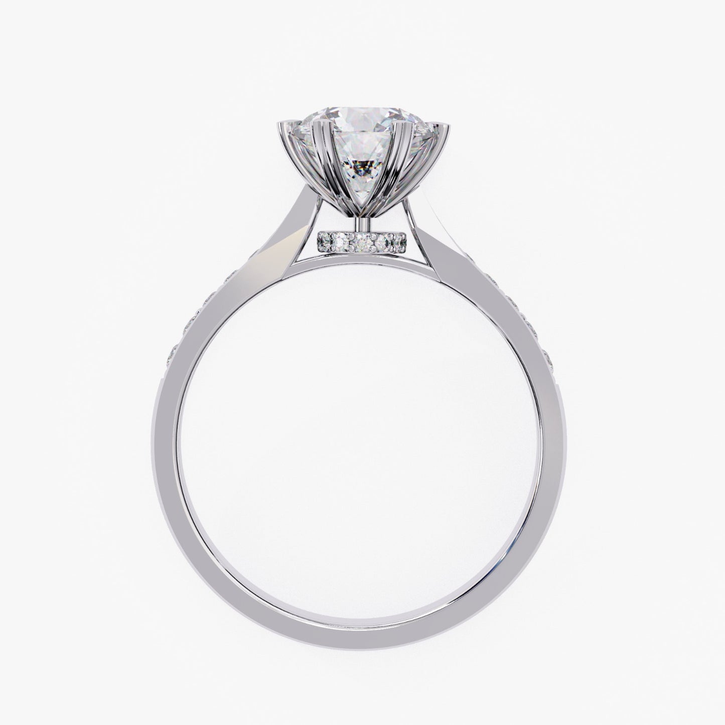 Round Cut Lab Grown Diamond Engagement Ring - Yellow Gold Channel Set Band | IGI Certified | Sarva Jewels