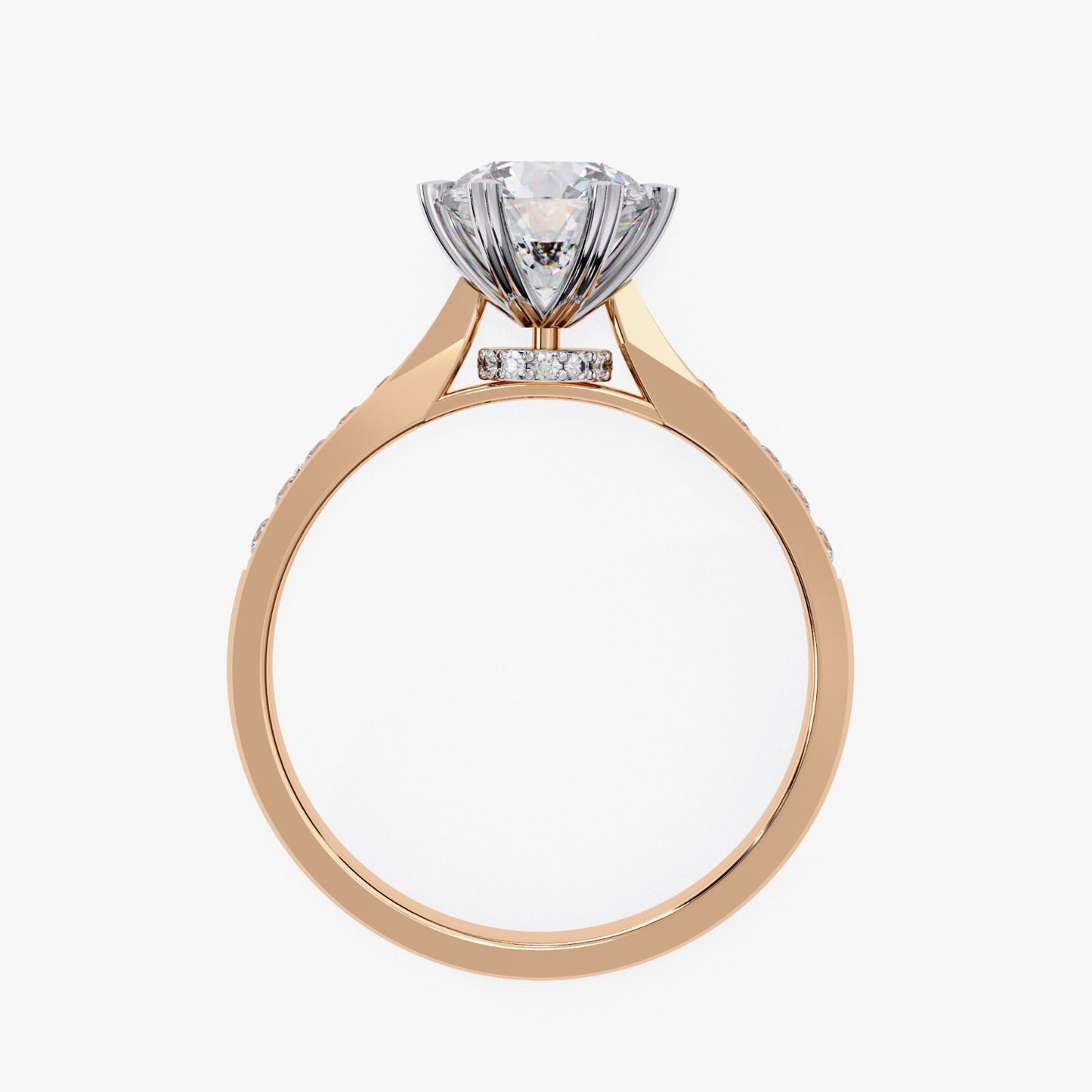 Round Cut Lab Grown Diamond Engagement Ring - Yellow Gold Channel Set Band | IGI Certified | Sarva Jewels