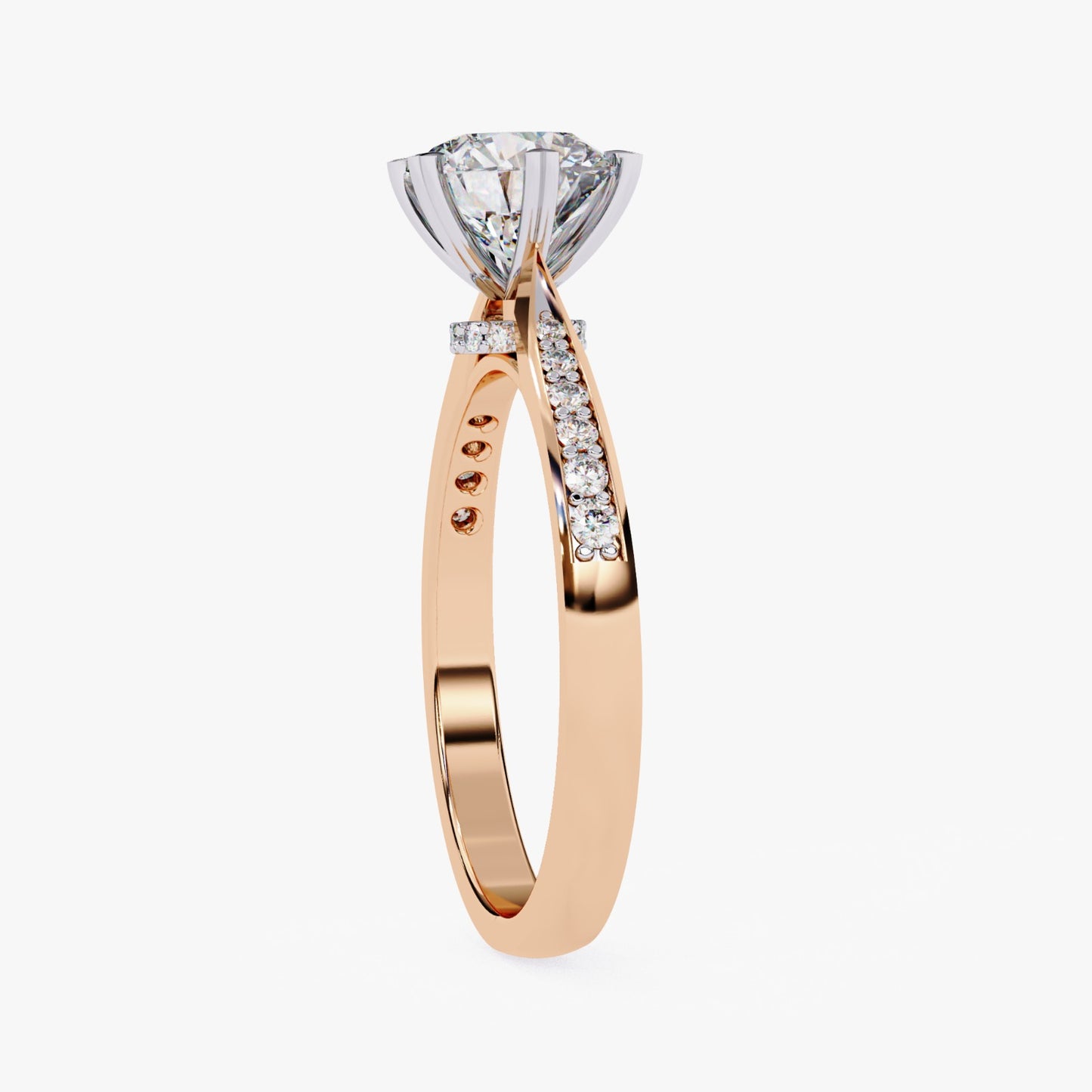 Round Cut Lab Grown Diamond Engagement Ring - Yellow Gold Channel Set Band | IGI Certified | Sarva Jewels