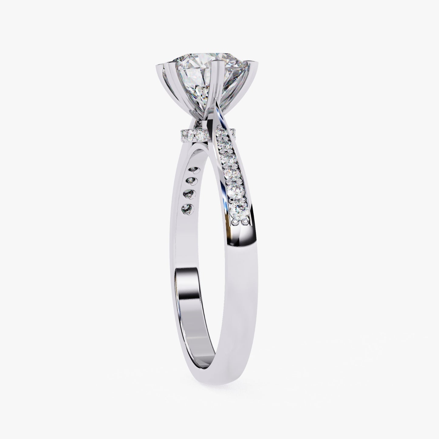Round Cut Lab Grown Diamond Engagement Ring - Yellow Gold Channel Set Band | IGI Certified | Sarva Jewels
