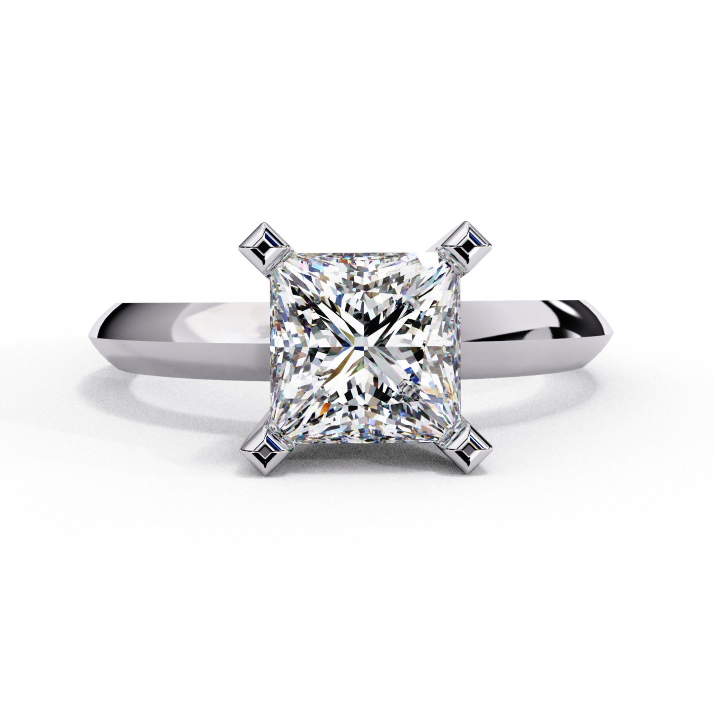 Princess Cut Lab Grown Diamond Solitaire Engagement Ring - Rose Gold Setting | IGI Certified | Sarva Jewels