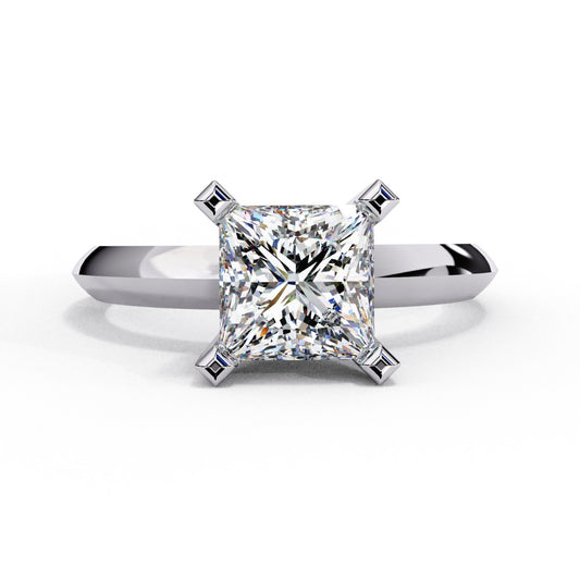 Princess Cut Lab Grown Diamond Solitaire Engagement Ring - Rose Gold Setting | IGI Certified | Sarva Jewels