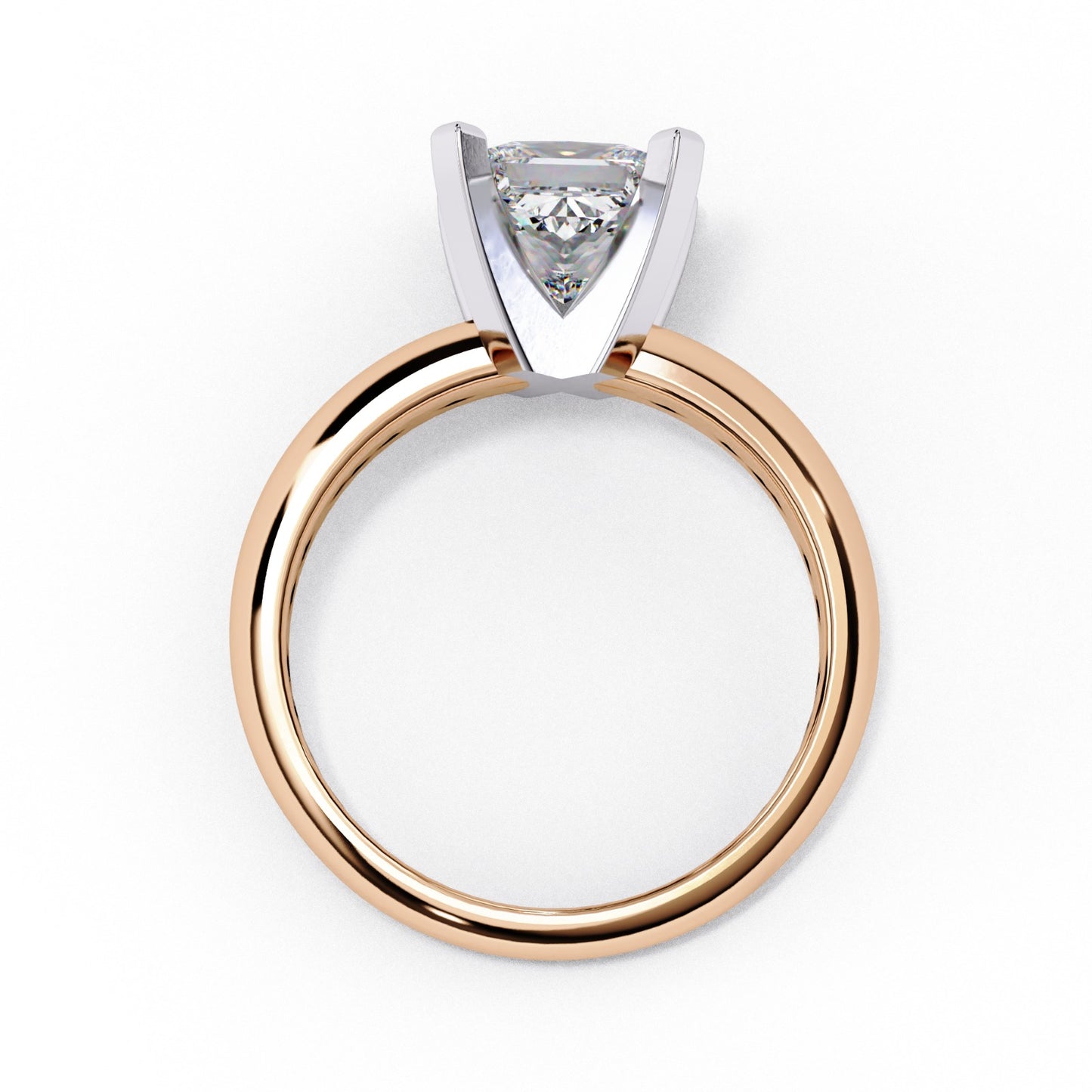 Princess Cut Lab Grown Diamond Solitaire Engagement Ring - Rose Gold Setting | IGI Certified | Sarva Jewels
