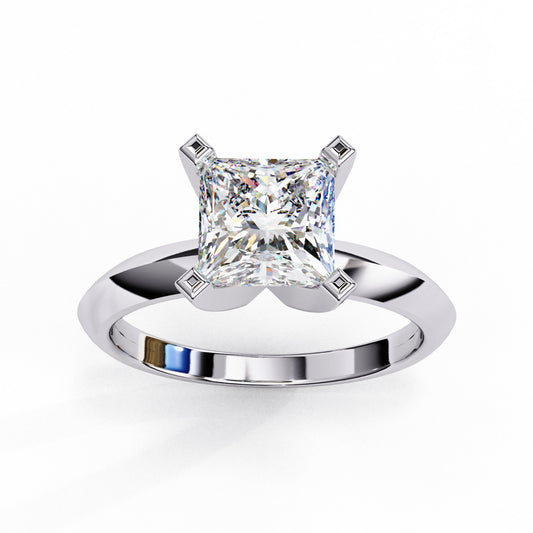 Princess Cut Lab Grown Diamond Solitaire Engagement Ring - Rose Gold Setting | IGI Certified | Sarva Jewels