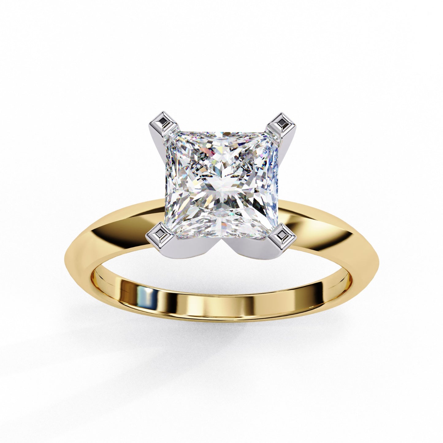 Princess Cut Lab Grown Diamond Solitaire Engagement Ring - Rose Gold Setting | IGI Certified | Sarva Jewels