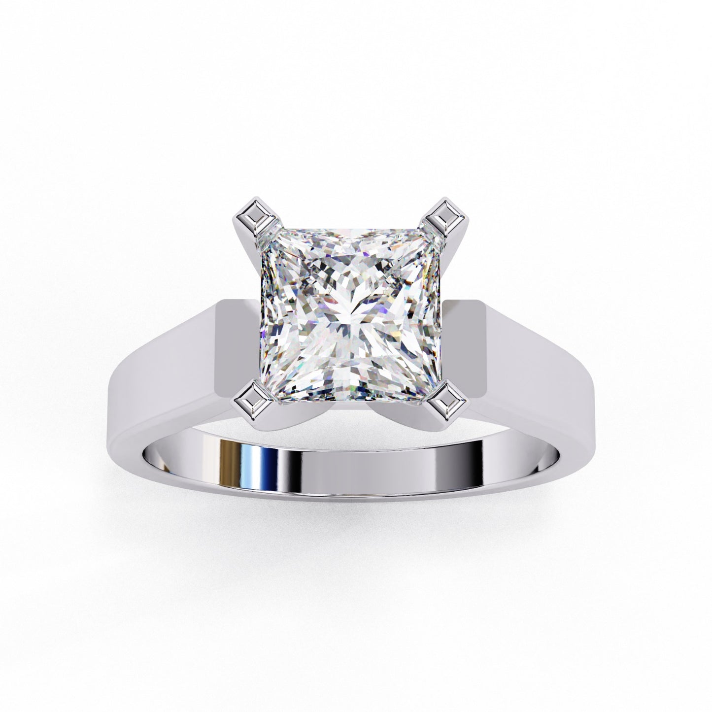 Princess Cut Lab Grown Diamond Solitaire Engagement Ring - Two-Tone Setting | IGI Certified | Sarva Jewels