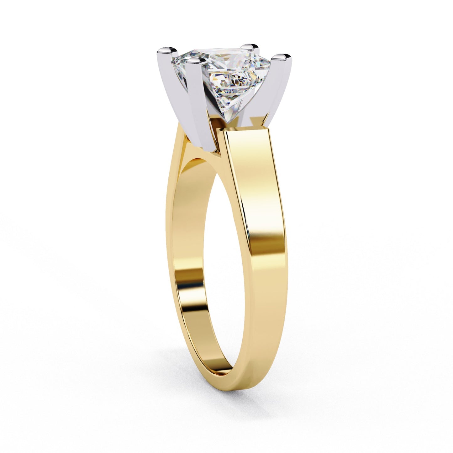 Princess Cut Lab Grown Diamond Solitaire Engagement Ring - Two-Tone Setting | IGI Certified | Sarva Jewels