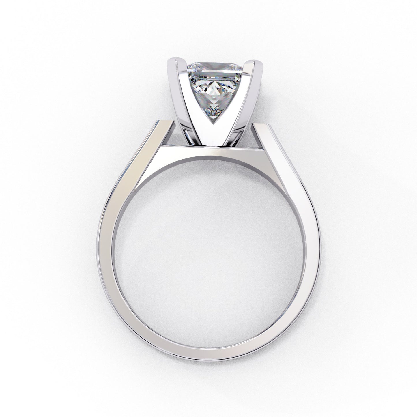 Princess Cut Lab Grown Diamond Solitaire Engagement Ring - Two-Tone Setting | IGI Certified | Sarva Jewels