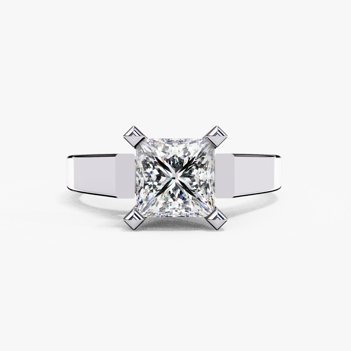 Princess Cut Lab Grown Diamond Solitaire Engagement Ring - Two-Tone Setting | IGI Certified | Sarva Jewels