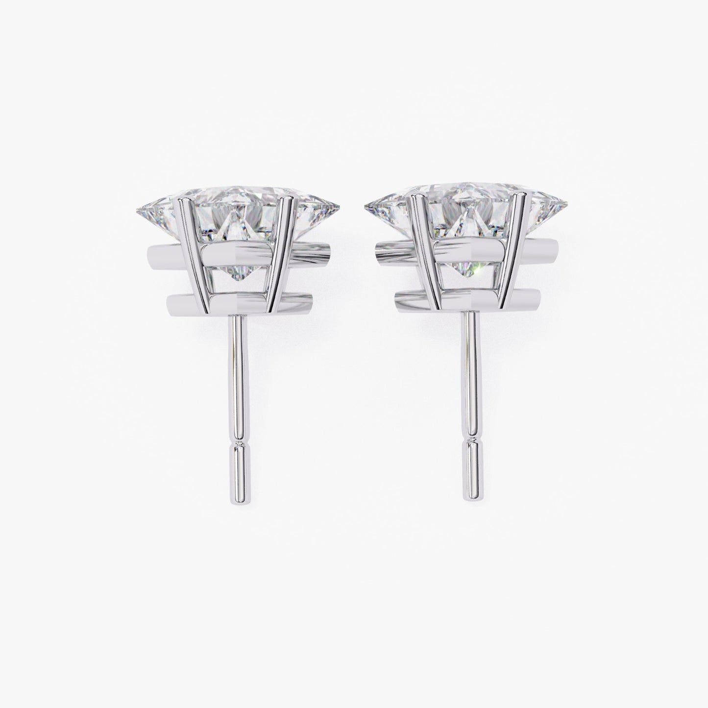 Princess Cut Lab Grown Diamond Stud Earrings - Rose Gold Setting | IGI Certified | Sarva Jewels