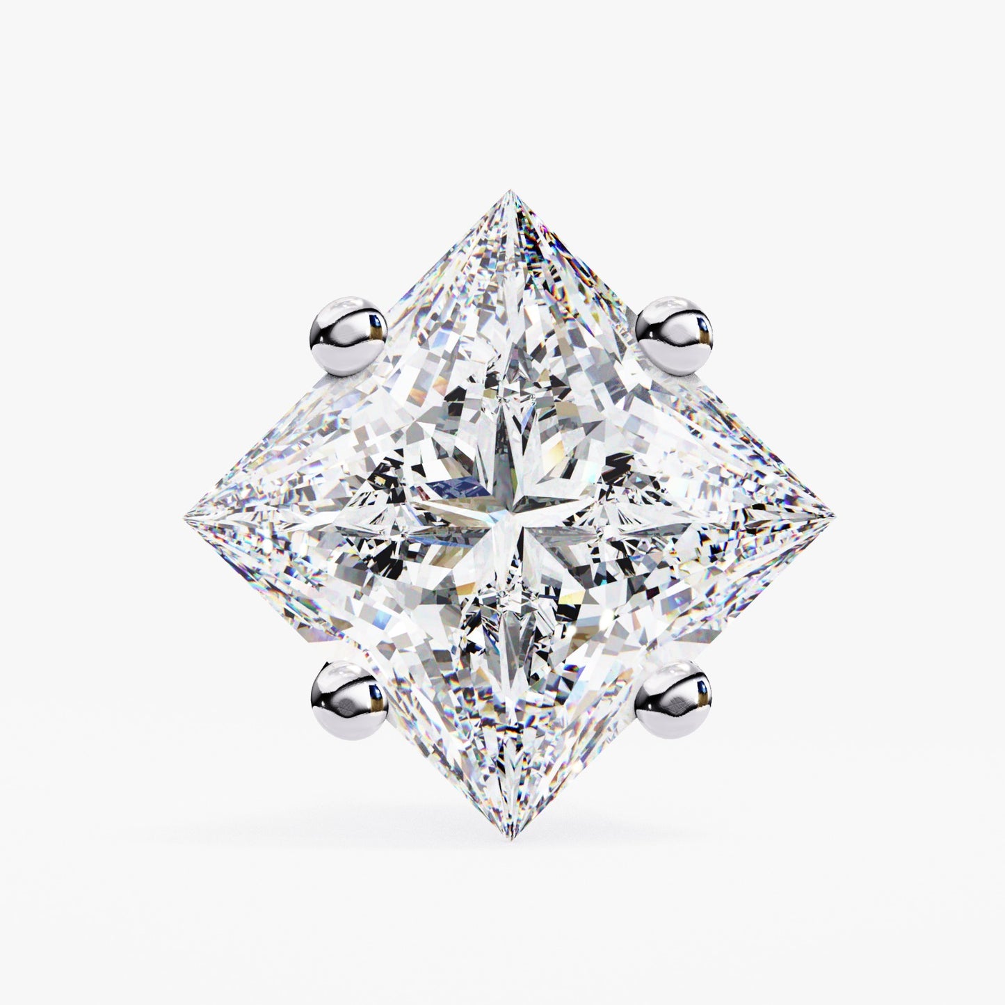 Princess Cut Lab Grown Diamond Stud Earrings - Rose Gold Setting | IGI Certified | Sarva Jewels