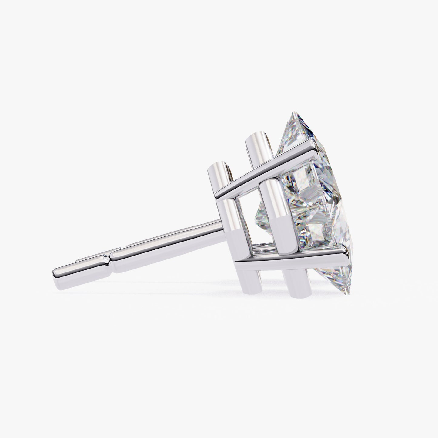 Princess Cut Lab Grown Diamond Stud Earrings - Rose Gold Setting | IGI Certified | Sarva Jewels