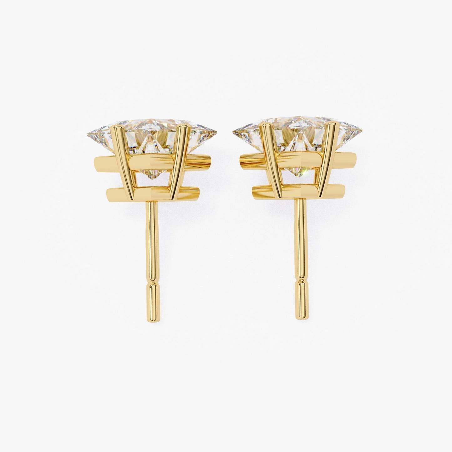 Princess Cut Lab Grown Diamond Stud Earrings - Rose Gold Setting | IGI Certified | Sarva Jewels