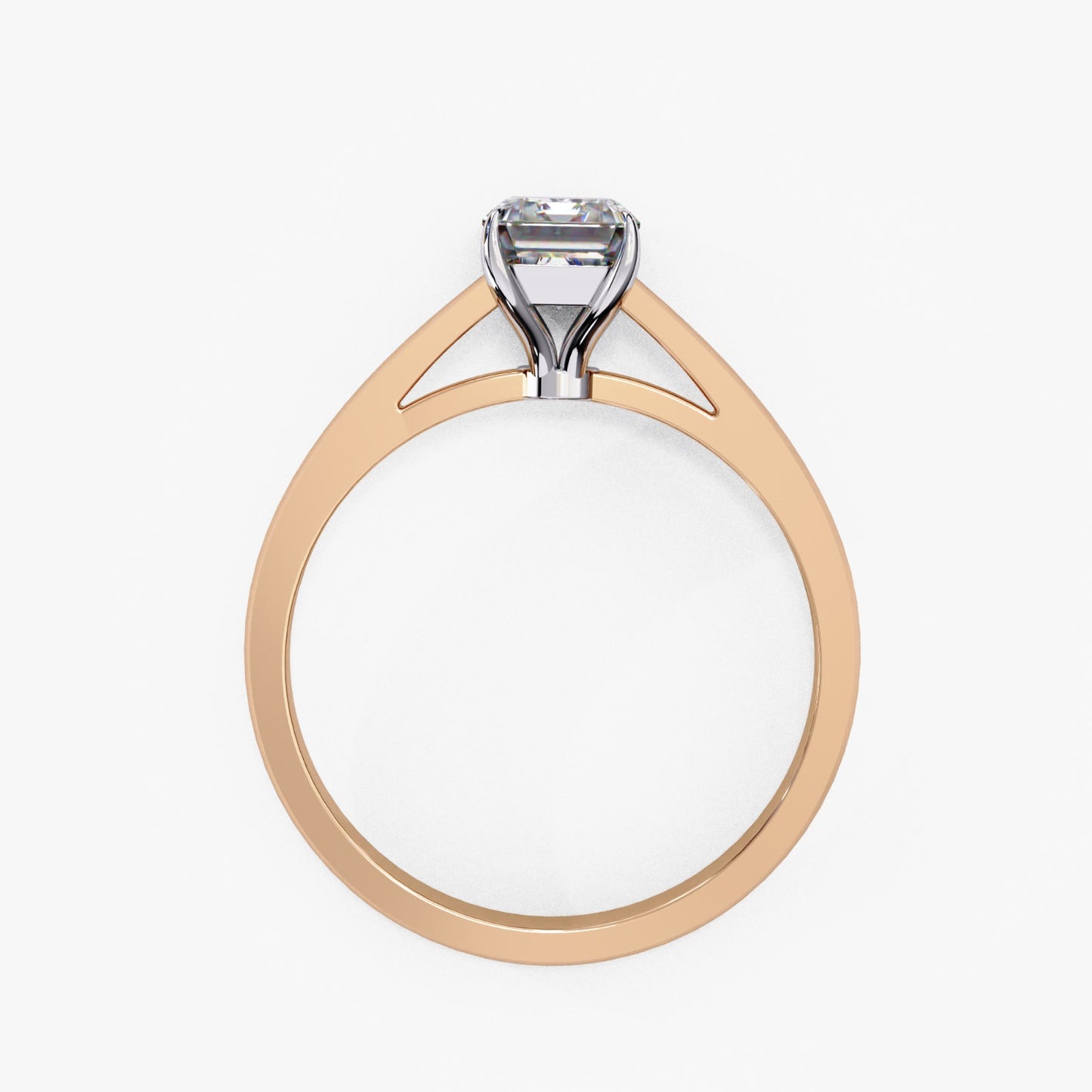 Radiant Cut Lab Grown Diamond Solitaire Engagement Ring - Two-Tone Setting | IGI Certified | Sarva Jewels