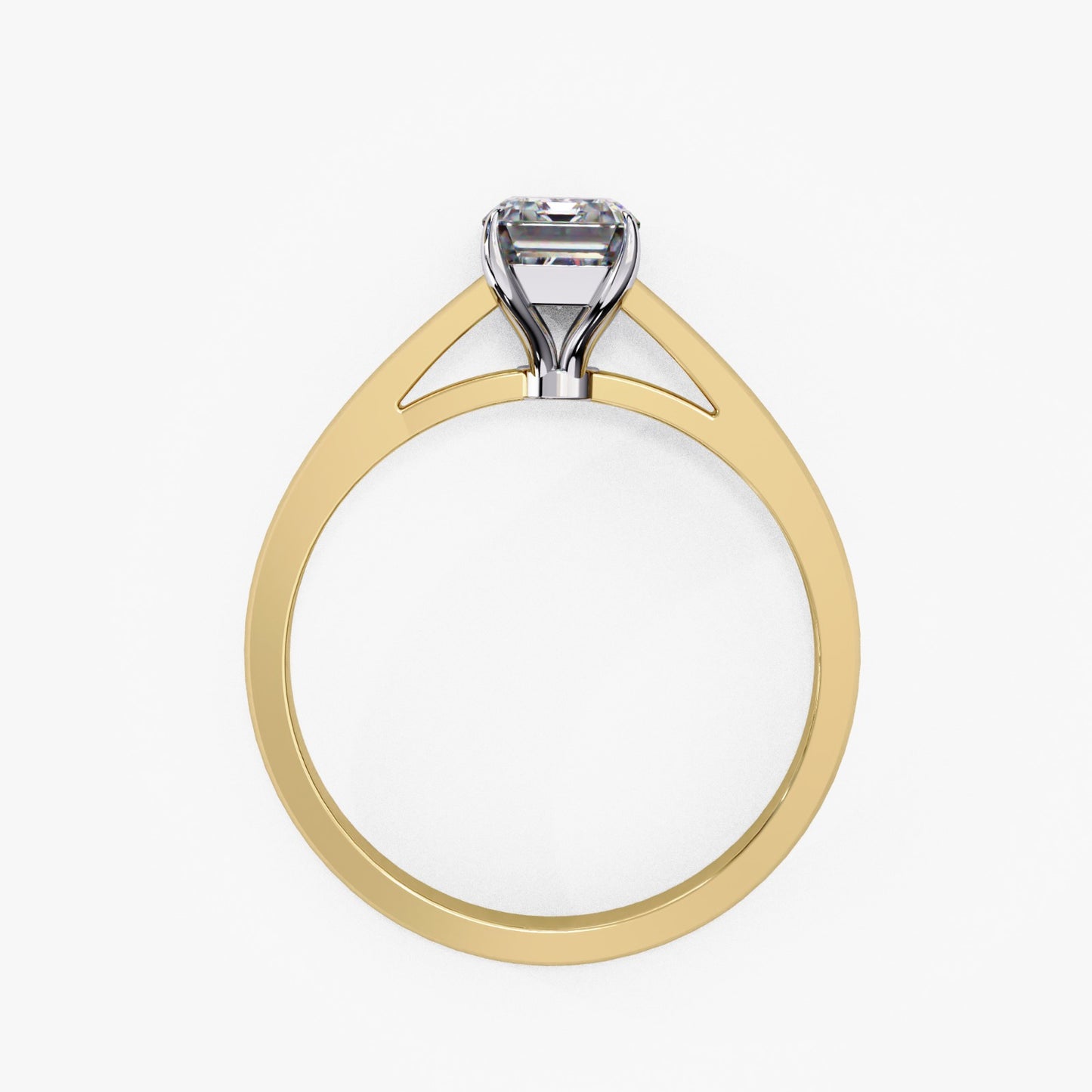 Radiant Cut Lab Grown Diamond Solitaire Engagement Ring - Two-Tone Setting | IGI Certified | Sarva Jewels