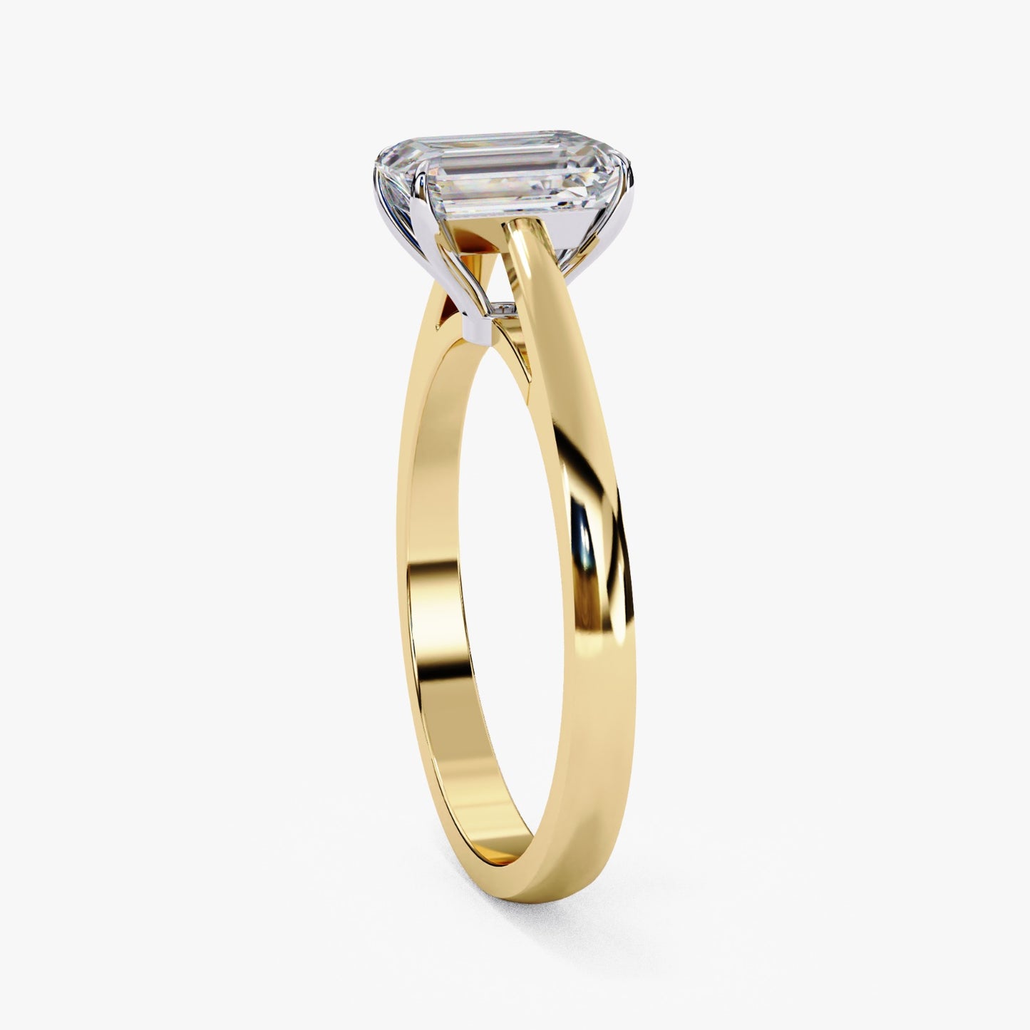 Radiant Cut Lab Grown Diamond Solitaire Engagement Ring - Two-Tone Setting | IGI Certified | Sarva Jewels
