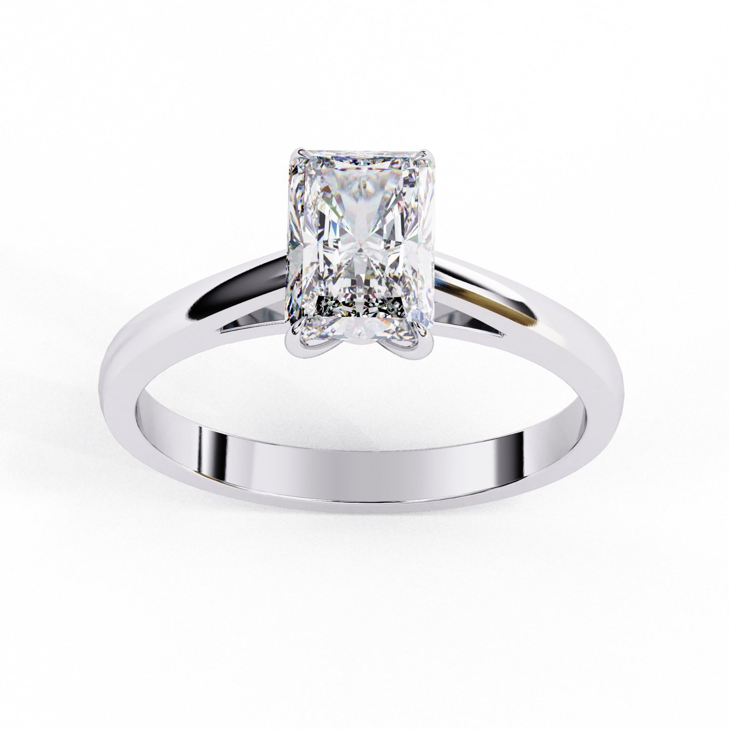Radiant Cut Lab Grown Diamond Solitaire Engagement Ring - Two-Tone Setting | IGI Certified | Sarva Jewels