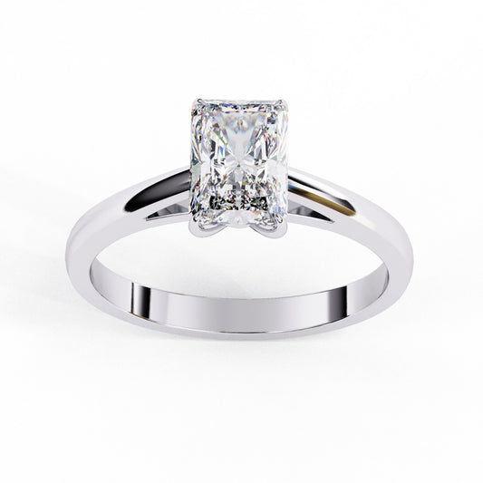 Radiant Cut Lab Grown Diamond Solitaire Engagement Ring - Two-Tone Setting | IGI Certified | Sarva Jewels