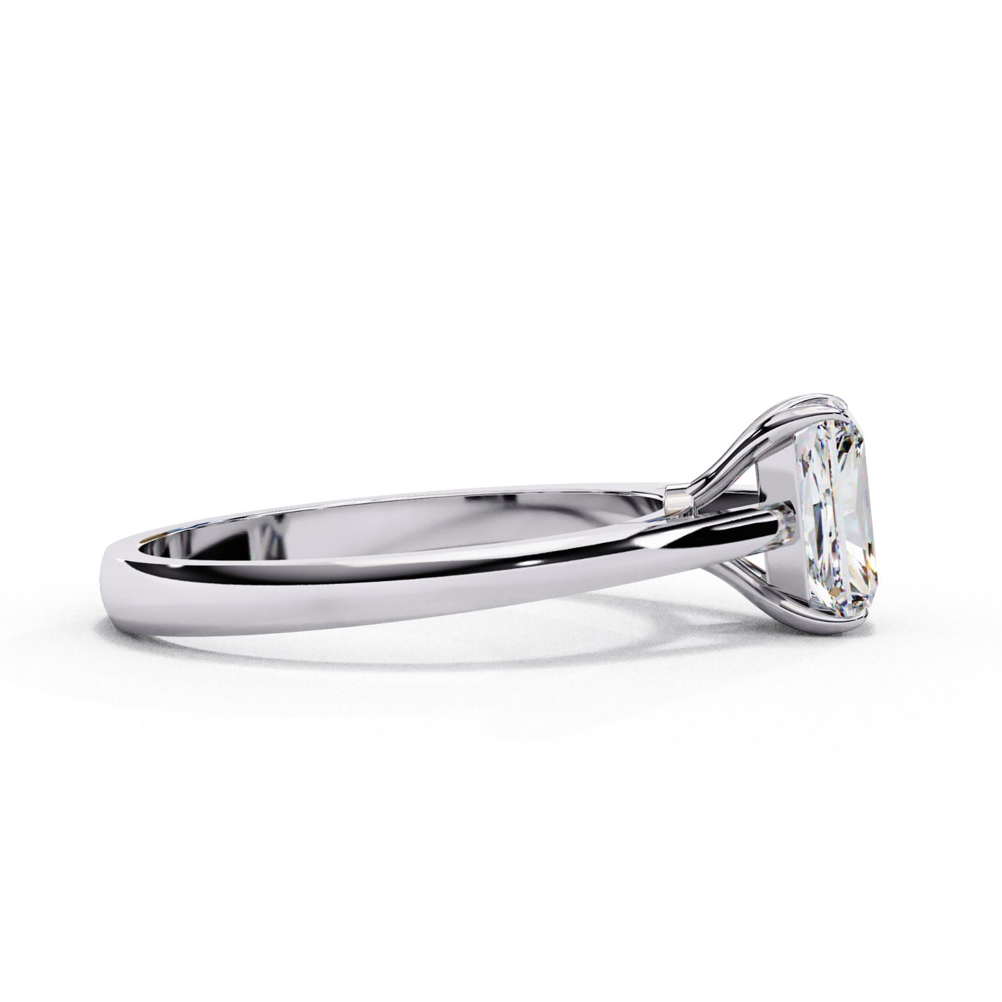 Radiant Cut Lab Grown Diamond Solitaire Engagement Ring - Two-Tone Setting | IGI Certified | Sarva Jewels