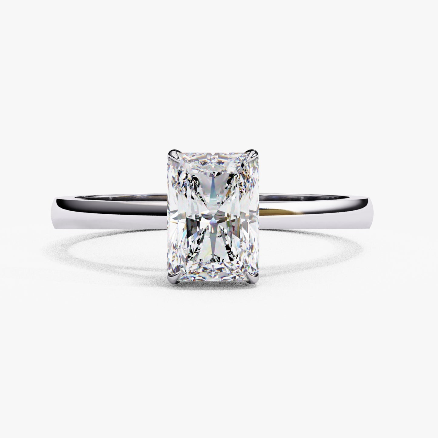 Radiant Cut Lab Grown Diamond Solitaire Engagement Ring - Two-Tone Setting | IGI Certified | Sarva Jewels