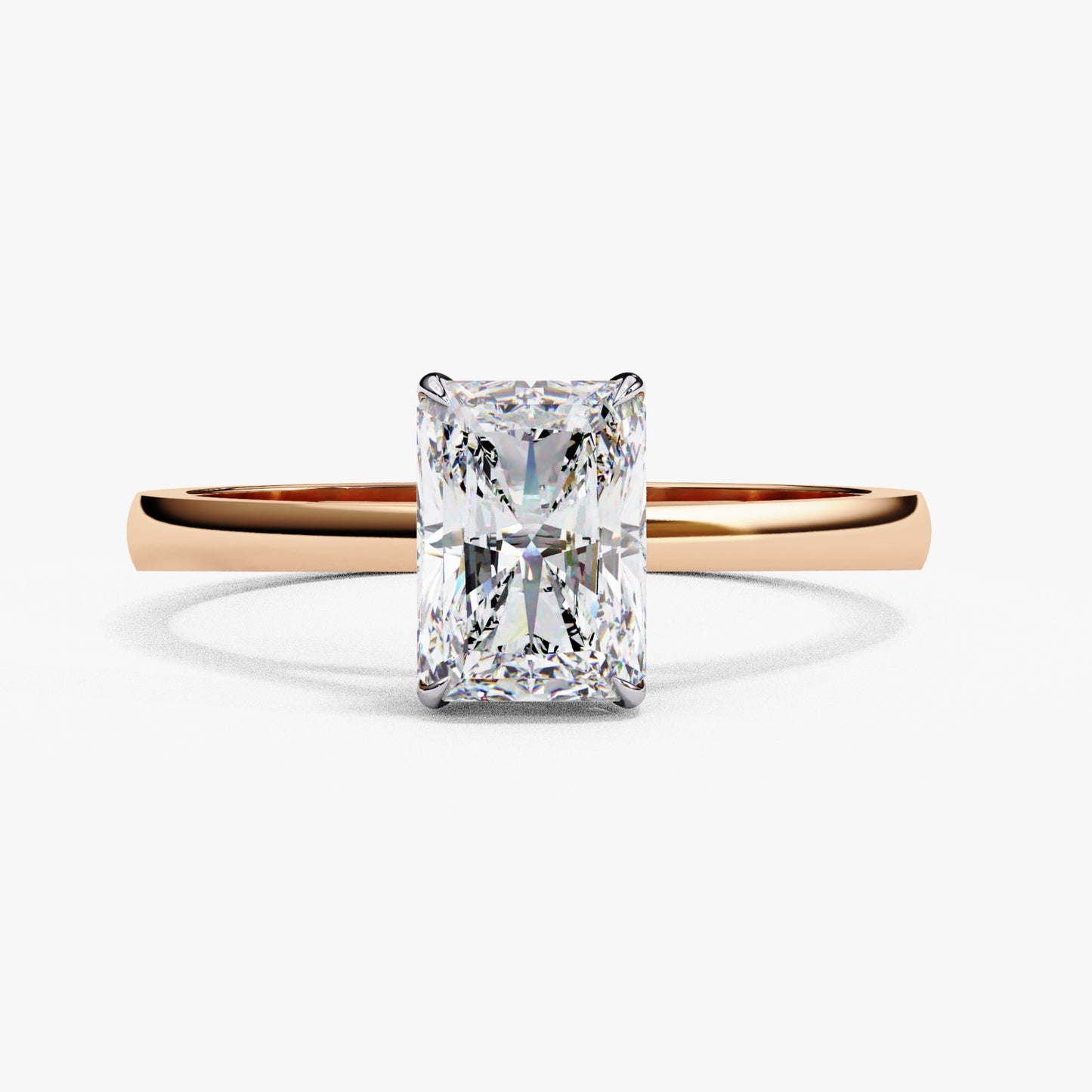 Radiant Cut Lab Grown Diamond Solitaire Engagement Ring - Two-Tone Setting | IGI Certified | Sarva Jewels