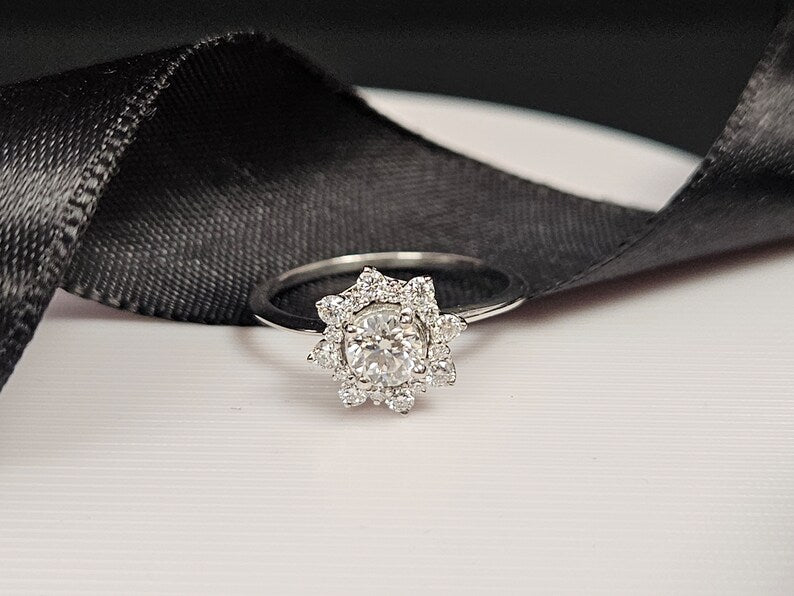 Starburst Engagement Ring for Women