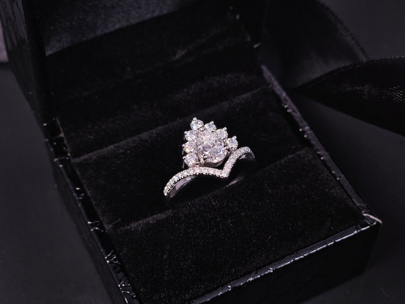 Vintage Pear Lab Grown Diamond Engagement Ring