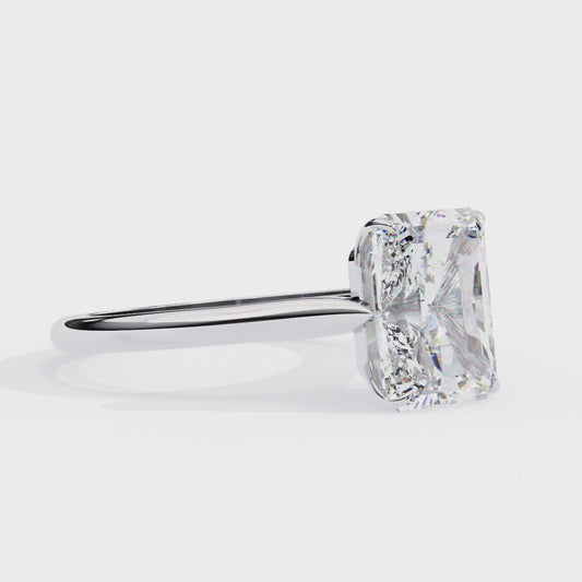 Radiant Cut Lab Grown Diamond Solitaire Engagement Ring - White Gold Setting | IGI Certified | Sarva Jewels